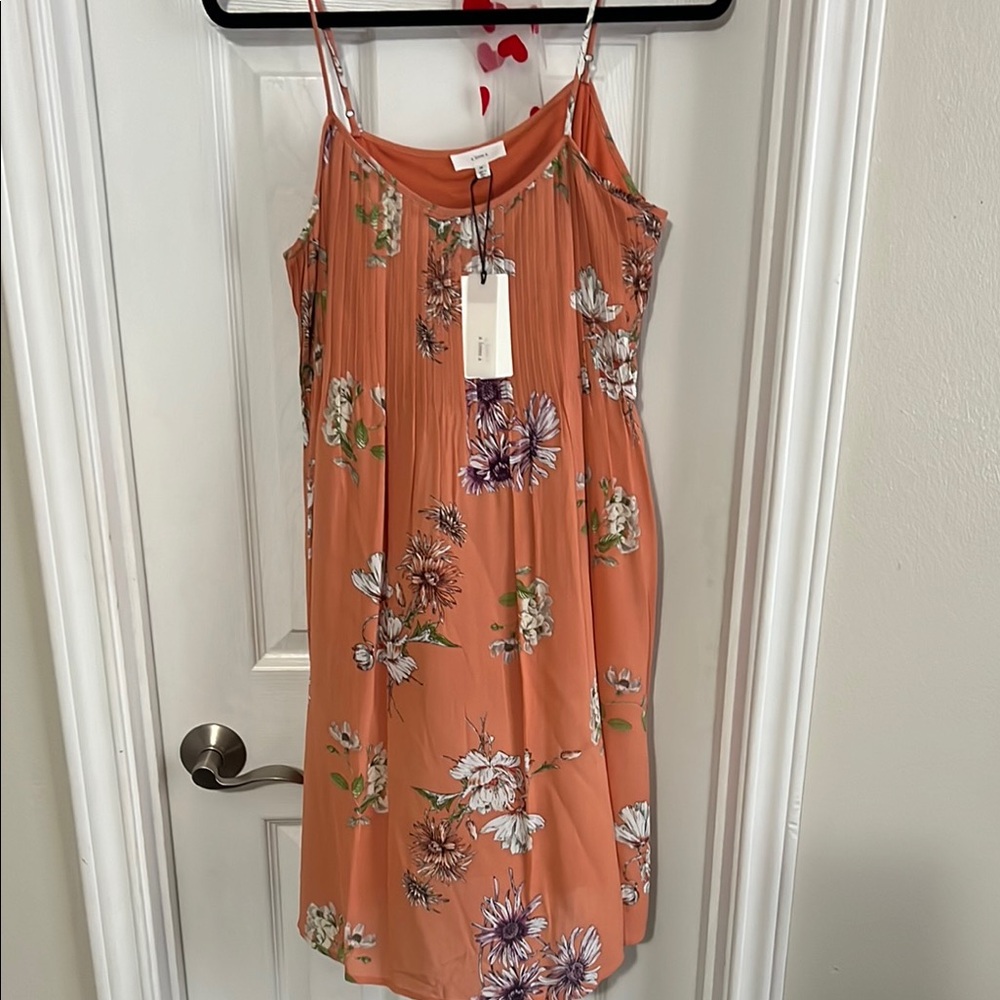 Vibrant Orange and White Mini Dress